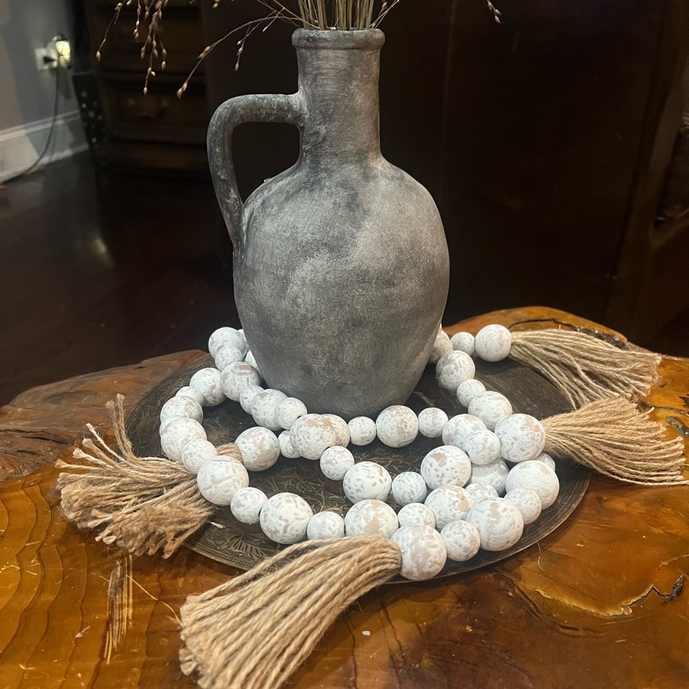 🤍 Rustic modern beaded garland